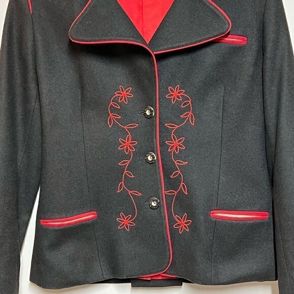 Rare Miss Lagotte Wool Embroidered Military Parade Button Jacket Sz Women’s 10 - Picture 3 of 7
